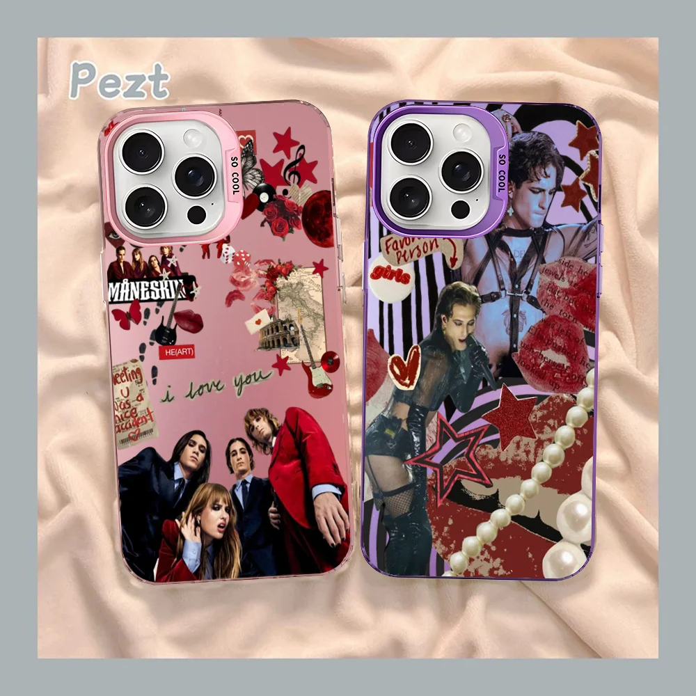 Maneskin Damiano David Phone Case For IPhone 16 15 Pro Max Case 14 Plus 13 12 11 Color Silver Case Image