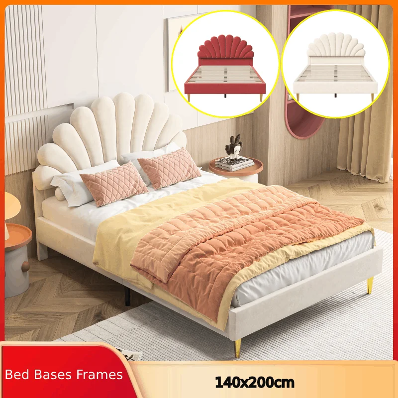 Anajqaqia Doppelbettgestell mit blütenblattförmigem Kopfteil 140 x 200 cm Image