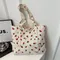 Sac à main en velours côtelé pour femmes, sac de plage aux fraises, sac à bandoulière polyvalent à la mode, grande capacité, fourre-tout Simple pour les déplacements