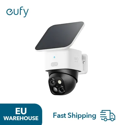 eufy Security SoloCam S340, Solar Security Cameras Wireless Outdoor, Cameras for Home Security, 360° Pan & Tilt Surveillance, No Blind Spots, 2.4 GHz Wi-Fi, No Monthly Fee, HomeBase S380 Compatible