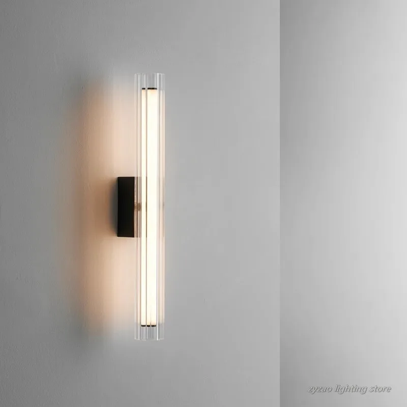 Italienische minimalistische Glaswandlampe, moderne minimalistische Designer-Kreativkunst, Wohnzimmer, Schlafzimmer, Nachttischlampe Image