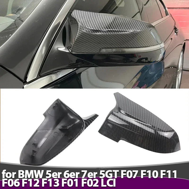 Kohlefaser-Rückspiegelkappe, Flügel-Seitenabdeckung für BMW 5 6 7 Serie – passend für F10 F11 F18 F07 F12 F13 F06 F01 F02 LCI Image