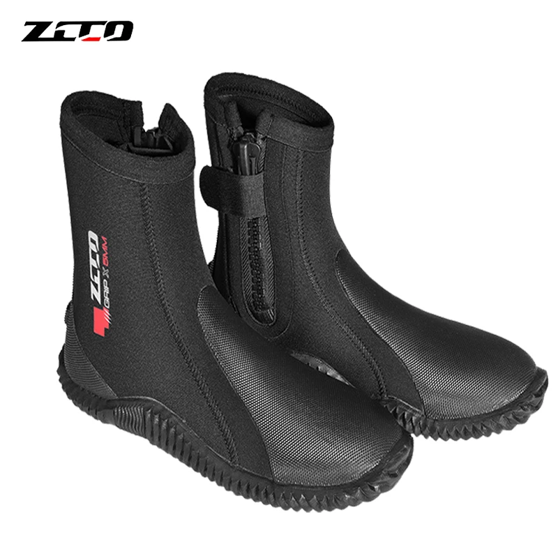ZCCO 5MM Neopren Tauchstiefel Hohe elastische Tauchstiefel Warme weiche Schuhe für Speerfischen Kyaking Schnorcheln Surfen Wasserschuhe