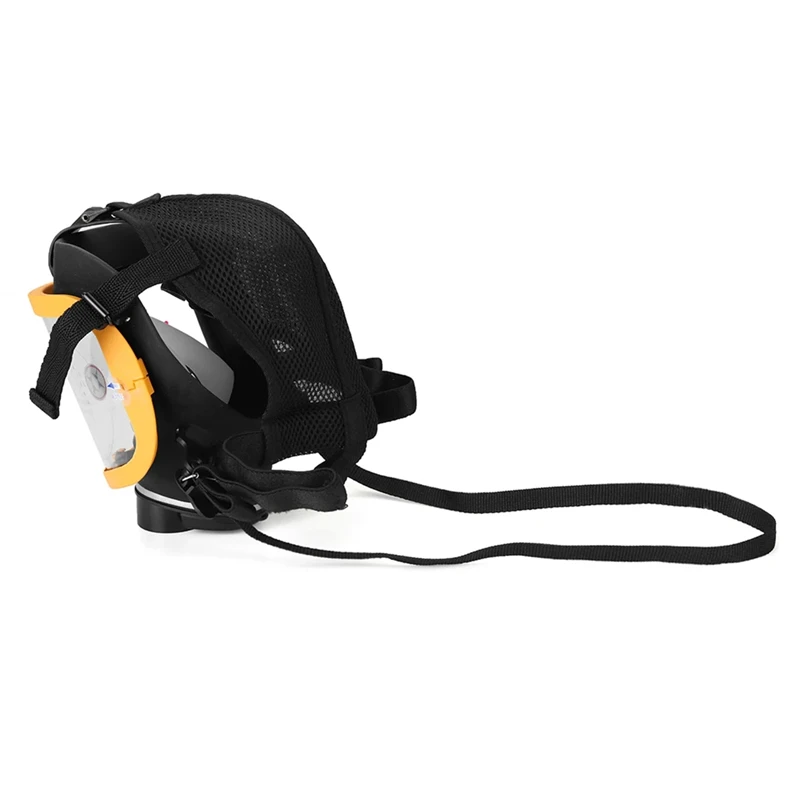 Schutzmaske mit gelbem Rand. Industrielle beschichtete Schutzmaske. Maske zur Vorbeugung von Staub und Formaldehydschäden 6800 Image