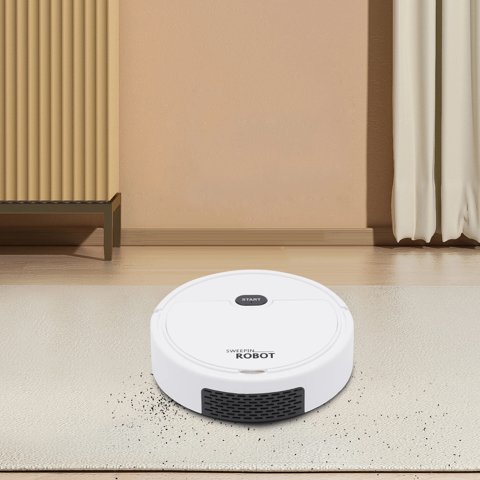 Vollautomatischer Kehrroboter, Saug- und Kehrmopp, Haushalt, faule Person, intelligente Kehrmaschine, 3-in-1, 30 Minuten, Laufen Image