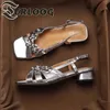 Elegante Frauen Sandalen Mit Hohen Absätzen Karree Chunky Schuhe Luxus Blume Sommer Hausschuhe 2025,