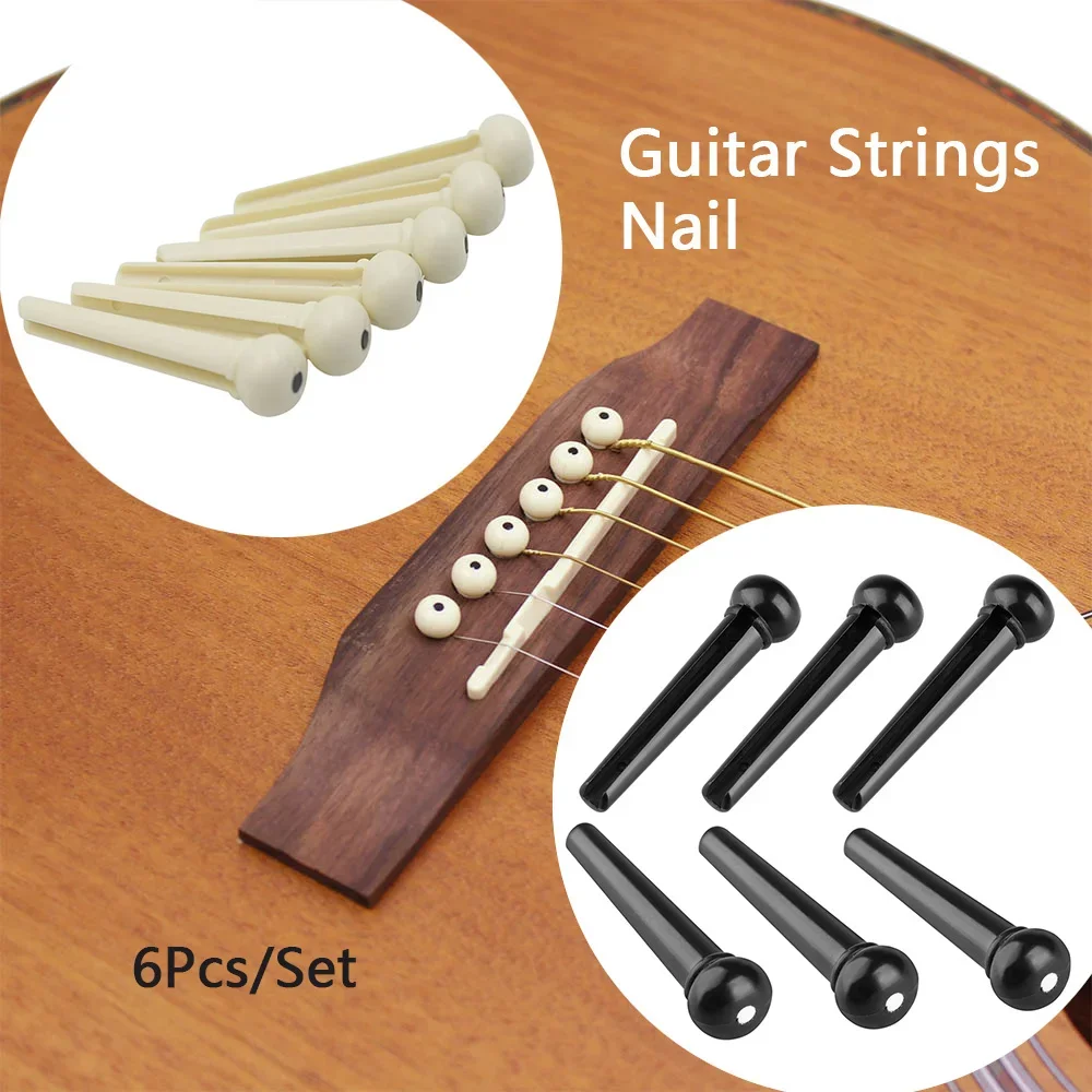 6 stücke Tuning Ton stifte stützen Saiten nagel fest haltbare Akustik gitarre Bridge Pin Ersatzteile Musik instrumente Image