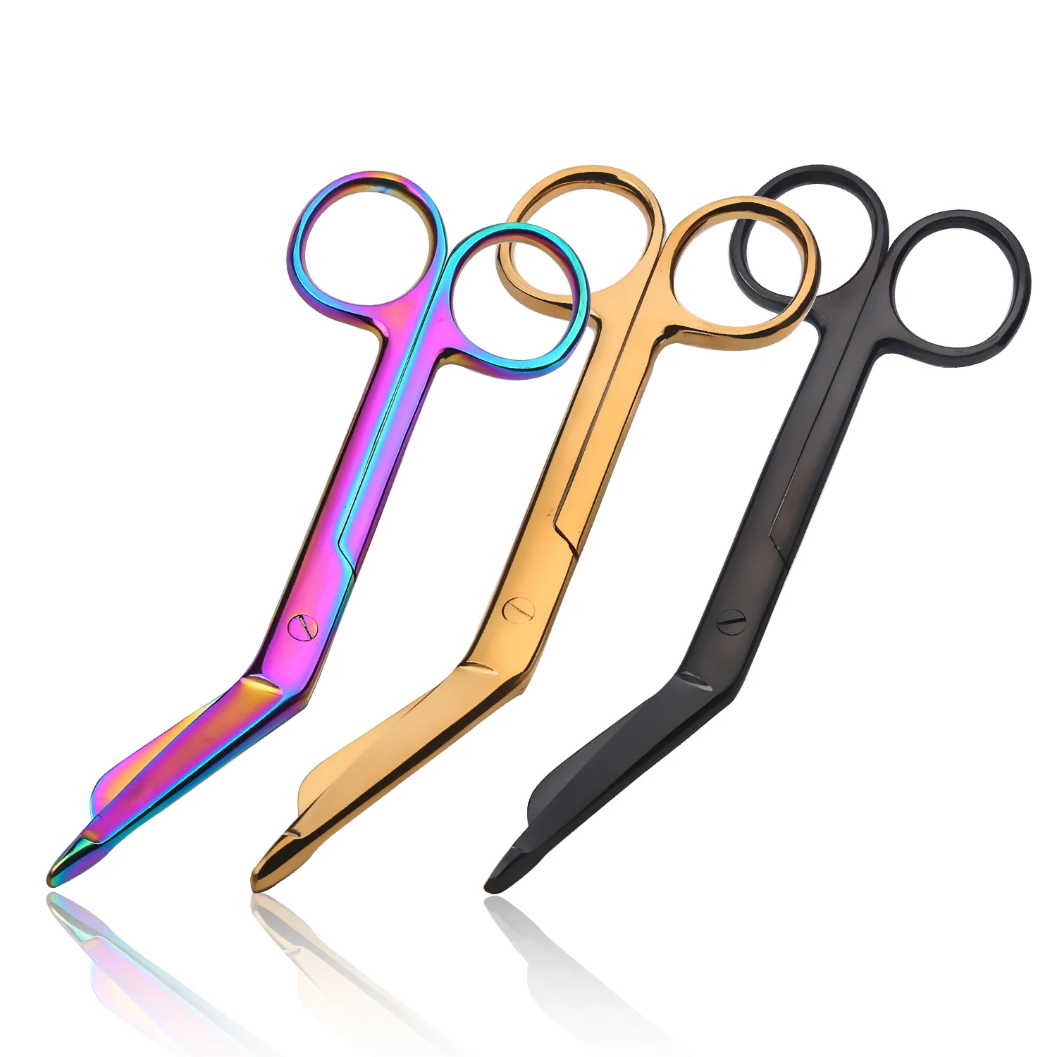 Robuste Ganzstahl-Gaze-Verbandschere, 14 cm, Sicherheitsschere mit stumpfer Spitze, scharfe Klingen für präzises Schneiden Image