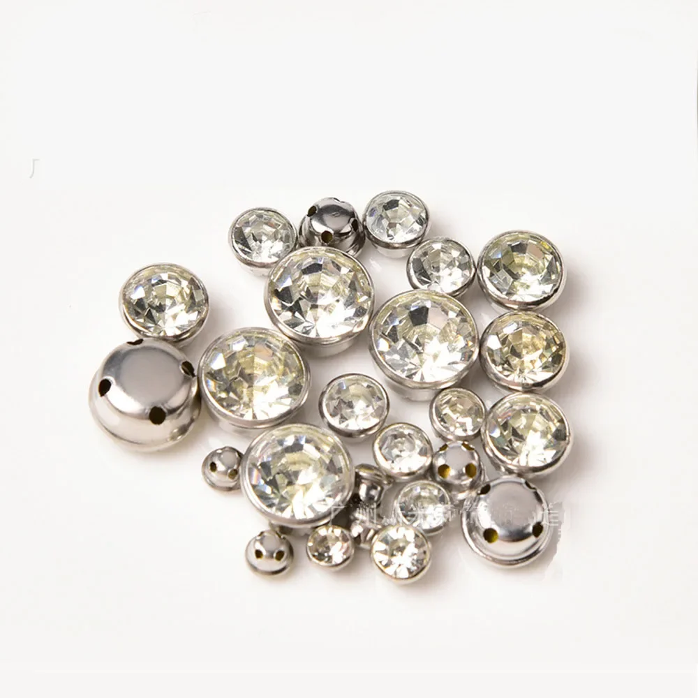 20pc/lot glass rhinestones for clothing non-claw rhinestone with hole DIY Sew on Rhinestone for jewelry parts Craft accessories