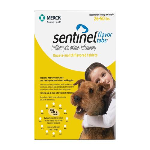 Sentinel Hunde 26-50 Pfund (Gelb) 6 Kausnacks