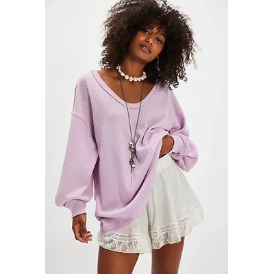 We The Free Coast 2 Coast Thermal at Free People in Blush Lilac, Size: Large
