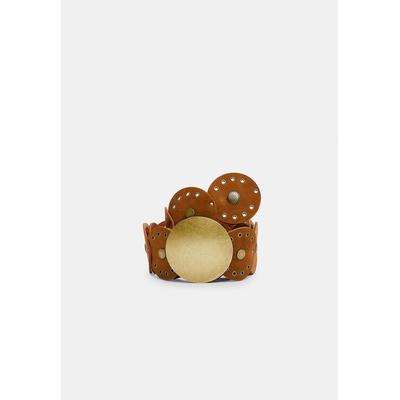Stradivarius Boho belt with circles Pale camel 26