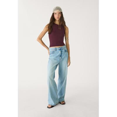 Stradivarius Basic racerback top AUBERGINE L