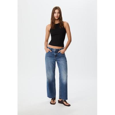Stradivarius D96 cropped straight-fit jeans MEDIUM DENIM WASH 16