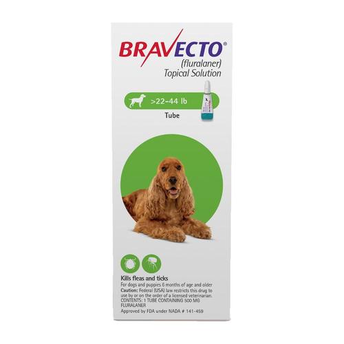 Bravecto Topical für mittelgroße Hunde (22 - 44 lbs) Grün 3 Dosen