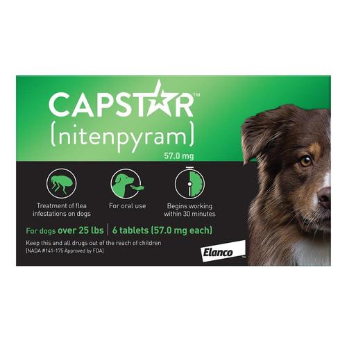 Capstar Großer Hund 57 Mg 25.1-125 Lbs Grün 12 Tabletten