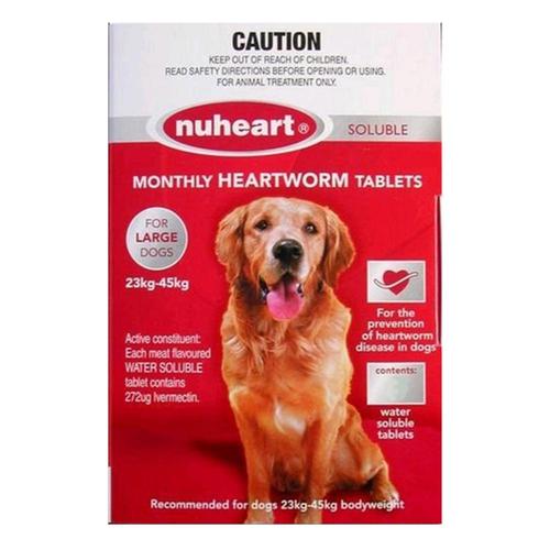Nuheart (Generic Heartgard Plus) für große Hunde 51-100lbs (Rot) 6 Tabletten