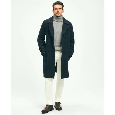 Brooks Brothers Men's Double Faced Wool Top Coat | Navy | Size XS