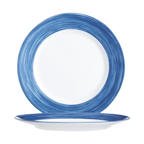 Arcoroc Speiseteller Brush Teller flach 23,5cm 6 Stück blau, 23.4x2.5x23.4 cm