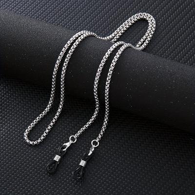 TEMU 1pc Stainless Steel Metal Eyeglass Chain, Simple And Stylish Glasses And Mask Accessories, Men's And Women's Universal Glasses Neck Chain, Popular Minimalist Hip-hop Eyeglass Chain, -inch Chain Image