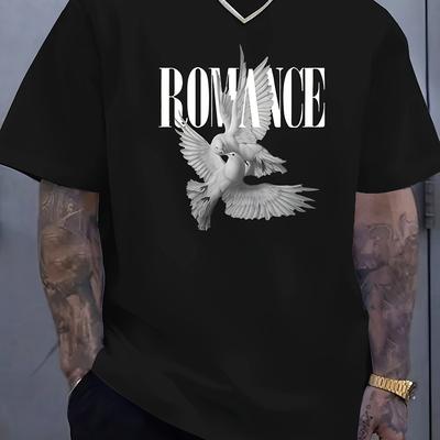 TEMU Yf0609 Double Casual Breathable Street Trendy Fashion Summer Large-panel Print Men's Round Neck T-shirt Image