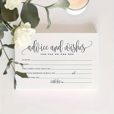TEMU 25-pack 4x6 Inch Wedding And Wishes Cards For Bride And Shower, Elegant Cardstock Keepsake For Mr. And Mrs. Image