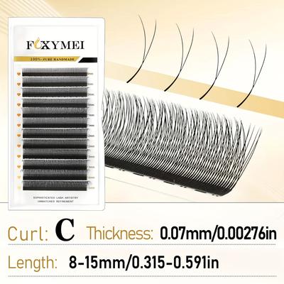TEMU 1200fans Single Tip 2d Y Lashes C/d 1d Y Shape Eyelashes Extension Natural False Eyelashes High Quality Individual Lash Imported Material And Lighter Makeup Image