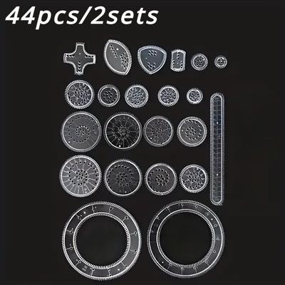 TEMU 44pcs Creative Spirograph Ruler Kit - Diy Colorful Geometric Patterns Drawing Tool For Art Fun
