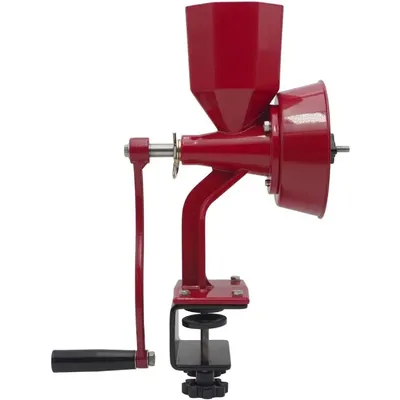 Manual Hand Grain Mill Red Wonder Junior Deluxe for Dry and Oily Grains - Kitchen Flour Mill, Grain Mill Hand Crank and Spice