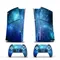 Vinyl Cover Skins for PS5 Slim Console 2PCS Galaxy Stickers Controller Wraps Set for PlayStation 5 Disc Edition Accessories