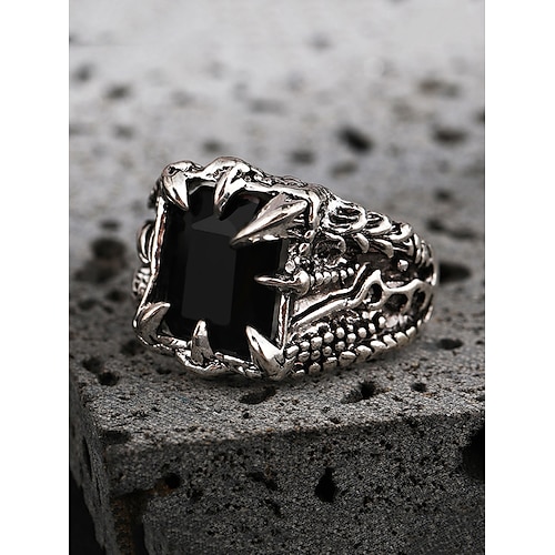 Krallenring aus Legierung für Herren mit Edelsteineinlage – verstellbarer Statement-Schmuck im Gothic-Punk-Stil für Rockkonzerte, Partys und das Nachtleben Image