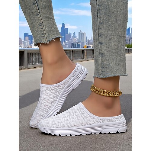 Rosa Mesh-Wanderschuhe für Damen – leichte, atmungsaktive Pantoletten für Fitness im Freien, den Weg zur Arbeit und Freizeitreisen Image