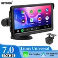 Lettore video multimediale per autoradio da 7 pollici Hippcron Carplay wireless e touch screen wireless Android Auto con USB AUX per fotocamera