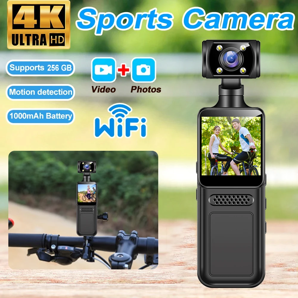 Ultra HD 4K WiFi Mini Kamera Tragbare Digitale Video Recorder Polizei Körper Cam Infrarot Nachtsicht Sport DV Kleine Camcorder Image