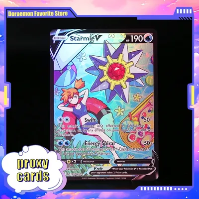 Pokémon Cards FOIL Proxy Cards For Entertainment Games PKM Mew V Sylveon V Entei Mew VMAX Board Image