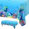 1 Stück 220 x 130 cm unter dem Meer Party-Tischdecken Home Party Dekorationen Tischdecken Set-Ozean Tier Tisch Geburtstag Party Supplies