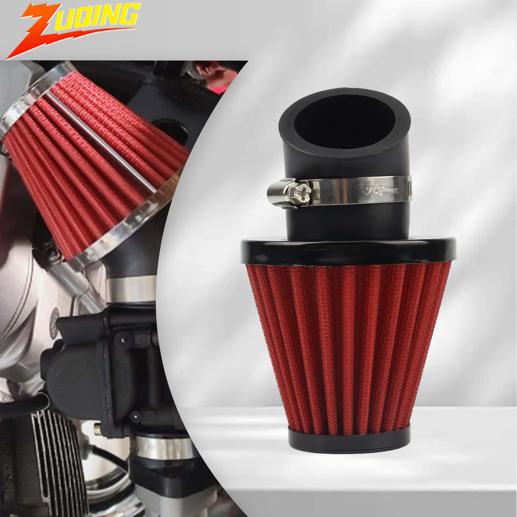 Motorrad 45 Grad Biegung Luftfilter 35mm 42mm 48mm für GY6 RSZ JOG Fuego Honda motorrad Universal Zubehör Image