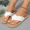 2023 neue Sommer Frauen Flip-Flops Einfarbig Strand Schuhe Große Größe Sandalen Rutschen Frauen Flachen Boden Casual Römischen Stil pantoffel