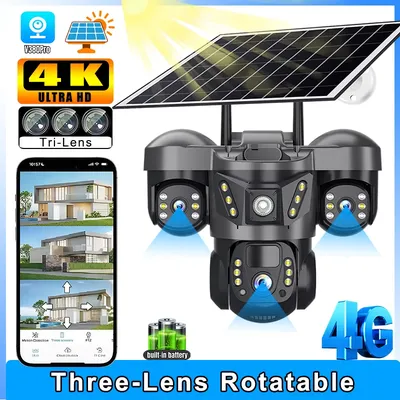 4G Kamera Solar Kamera Wireless IP CCTV Video Überwachung Kameras Outdoor 360 Monitor 15 MP 6KHD Nachtsicht Sicherheit schutz