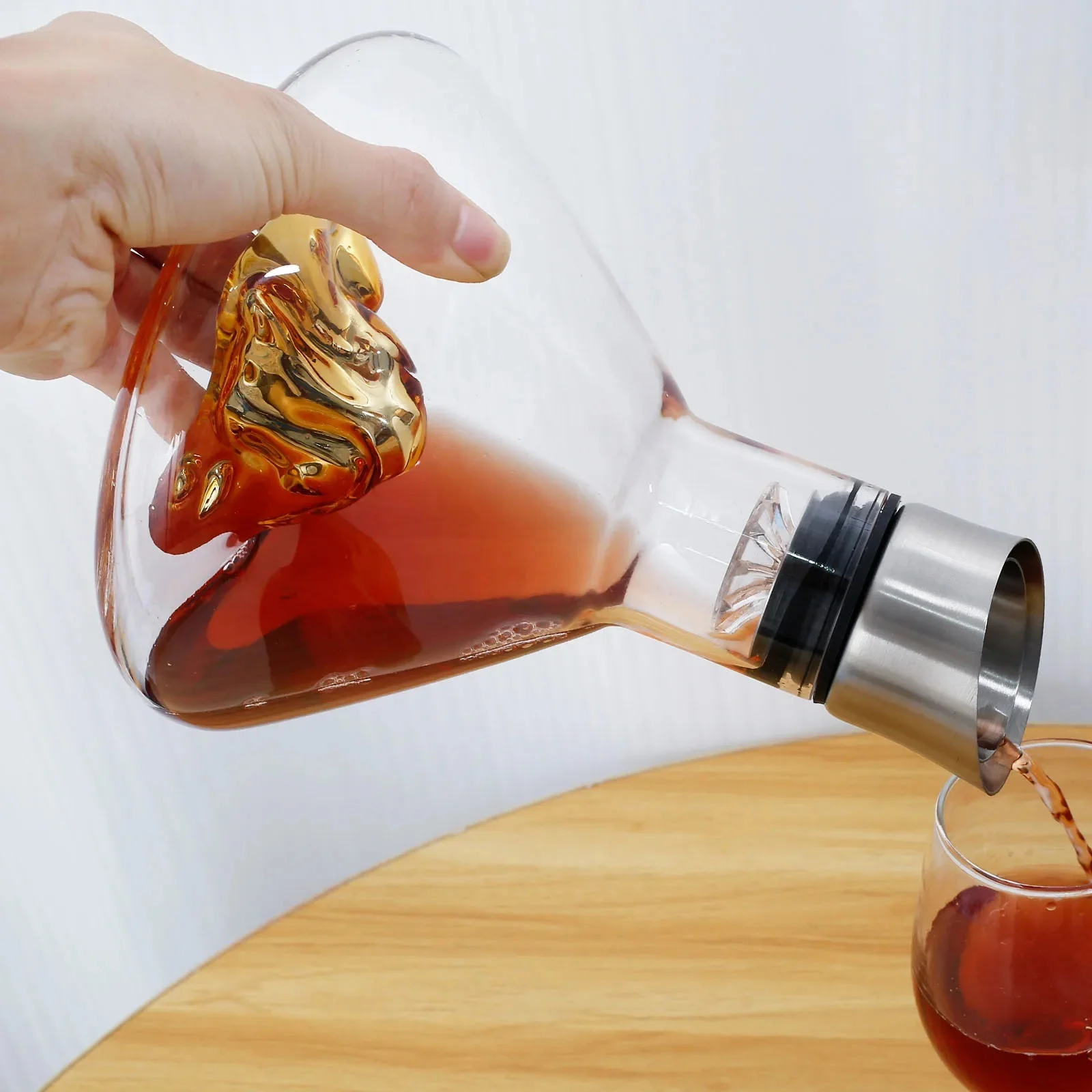 1500ML Eisberg Whisky Wein Dekanter Handgemachte bleifreie Kristall Weinausgießer Karaffe Verdickt Wein Spender Topf Bar Zubehör Image
