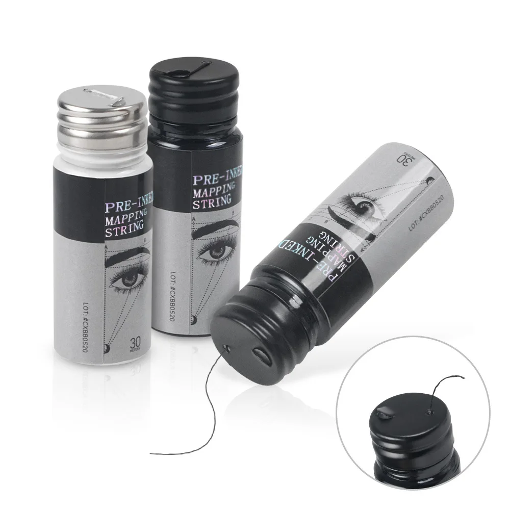 Voreingefärbte Mapping-Schnur, 30 m, Augenbrauen-Make-up, Dyingliner-Faden, Microblading, semipermanente Positionierungsmessung, Tattoo-Werkzeuge Image