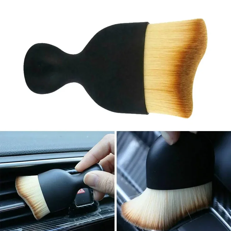 2 Pcs Car Interior Dust Sweeping Soft Brush Washing Tool Keyboard Gap out Trend Cleaning Image