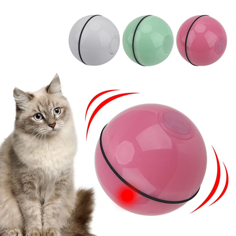 Smart Interaktive Rolling Ball Katze Spielzeug Automatische Rotierenden Spielzeug Für Katze Hund LED Rolling Flash Ball USB Elektrische Haustier Spielzeug Image