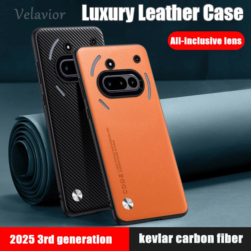 Luxuriöse PU-Ledertasche für Nothing Phone 3a, rückseitige Abdeckung, Silikon, stoßfest, vollständiger Schutz, Phone Fundas Shell Image