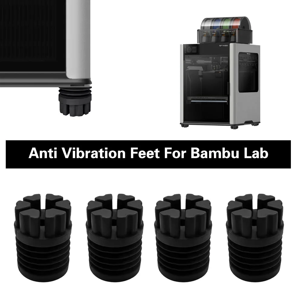Für Bambu Lab P1P/P1S Upgrade Anti Vibration Füße Pad Anti-slip Anti-Schock Staub-proof Gummi fuß Pad Bambulabs X1/X1C Drucker Image
