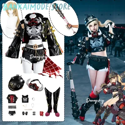 Spiel Zenless Zone Zero Lucy Cosplay Kostüm Goth Lolita Kleid Perücke Maske Helm Uniform ZZZ Image