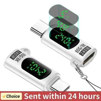 Digitalanzeige Typ-C-Adapter 8K 60 Hz USB-C-Adapter 80 Gbit/s PD 240 W USB-C-Verlängerung Typ-C-Smart-Adapter für iPhone 16 Huawei Image