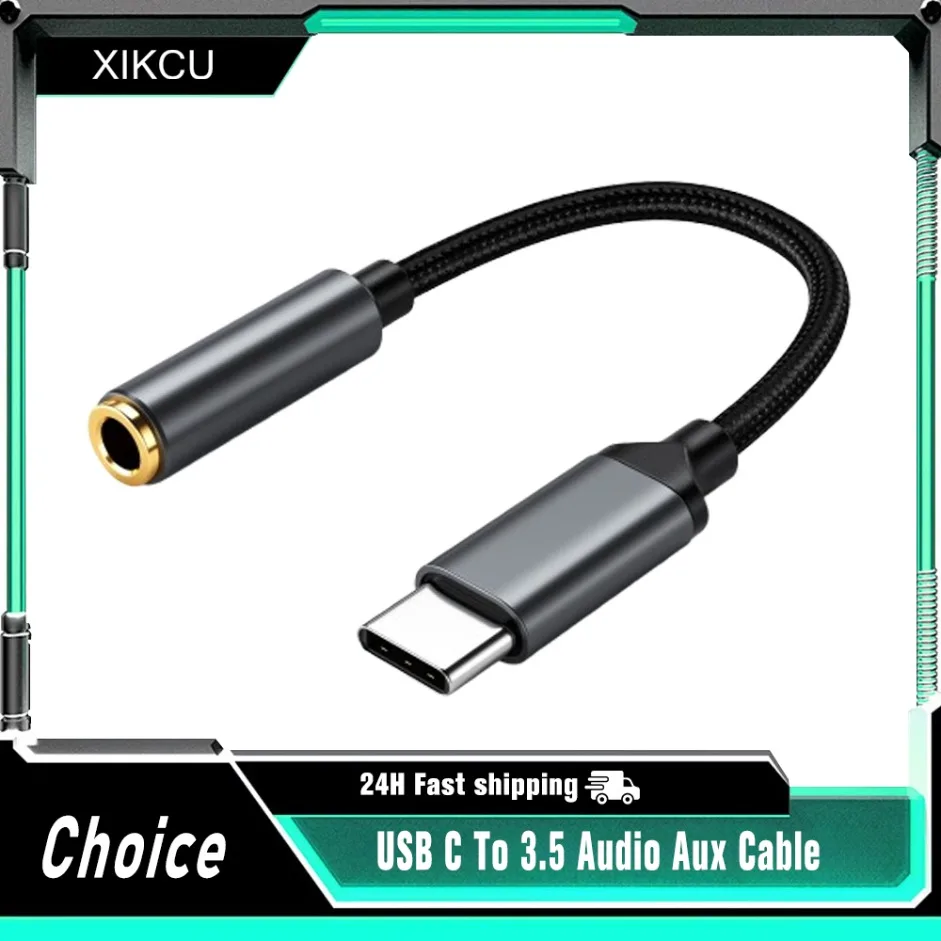 XIKCU USB C auf 3,5 mm Buchse Kopfhöreranschluss-Adapter Typ C auf Aux Audio Dongle-Adapter für Samsung Galaxy iPad Pro Pixel Image