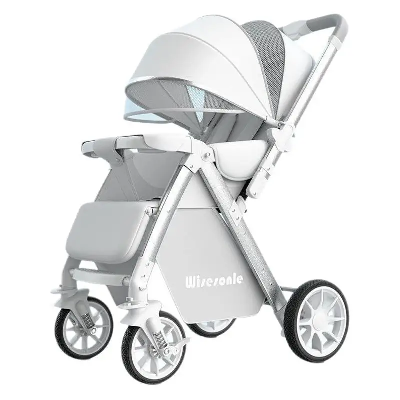 2-in-1 umkehrbarer, leichter Kinderwagen mit umwandelbarem High-View-Sitz und faltbarem, kompaktem Design für Neugeborene und Kleinkinder