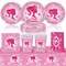 Rosa Prinzessin Geburtstag Party Geschirr Pappteller Tasse Serviette Prinzessin Kind Mädchen Geburtstag Party Dekorationen Party Supplies Gefälligkeiten